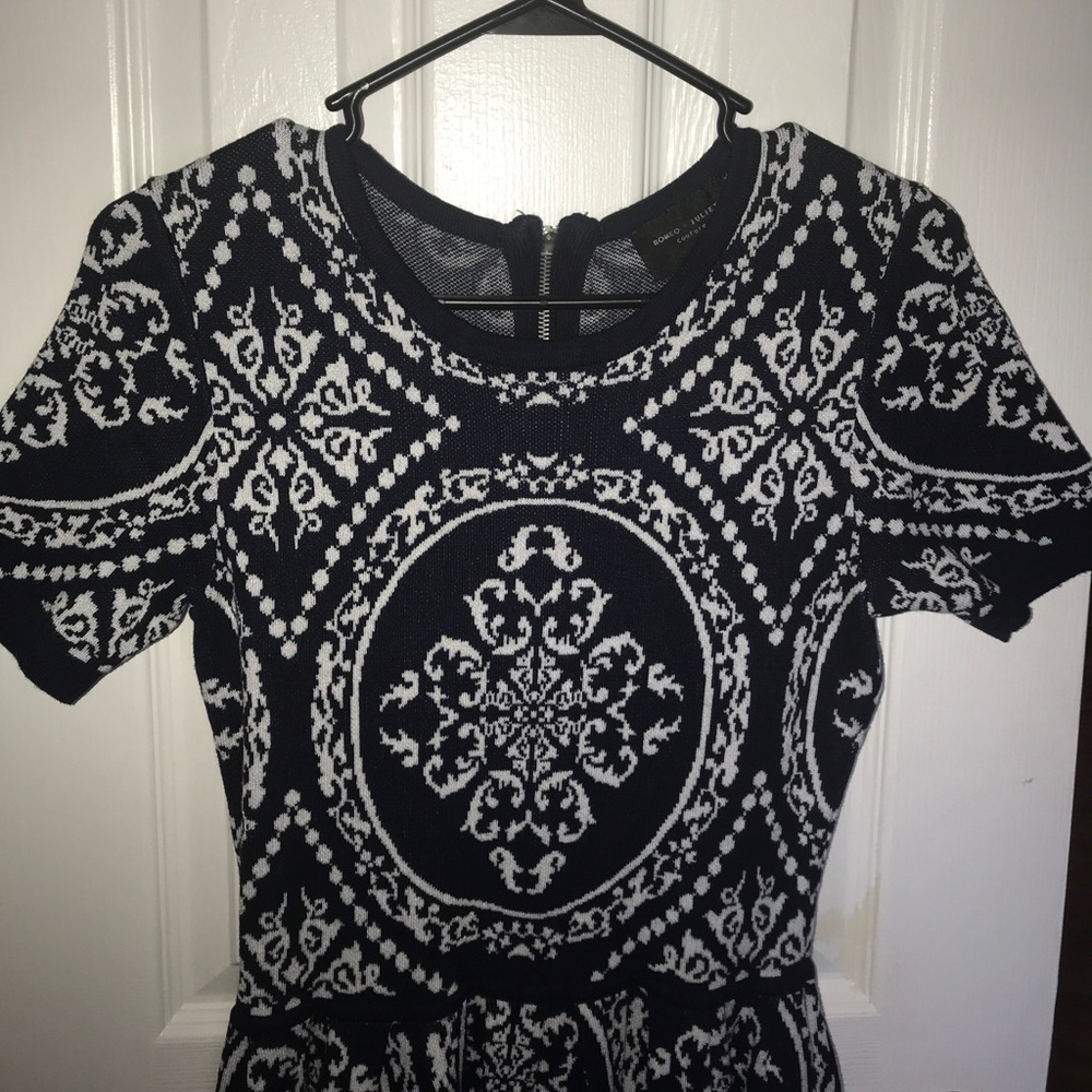 Midnight blue Romeo & Juliet Coture Brocade Sweater Dress - Picture 4 of 7